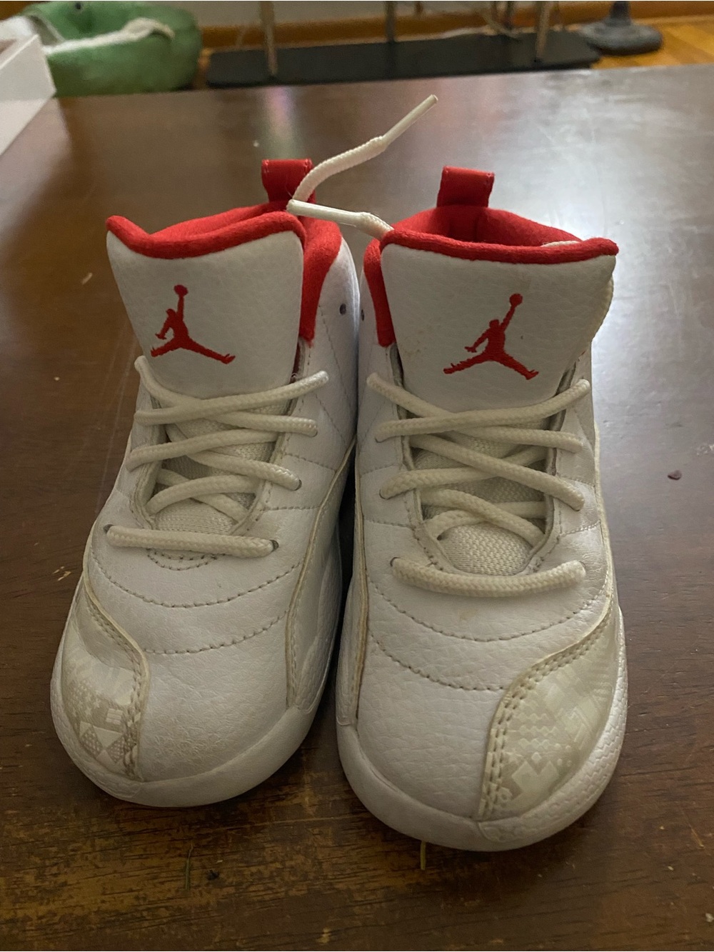 Nike Kids White and Red Basketball Sneakers